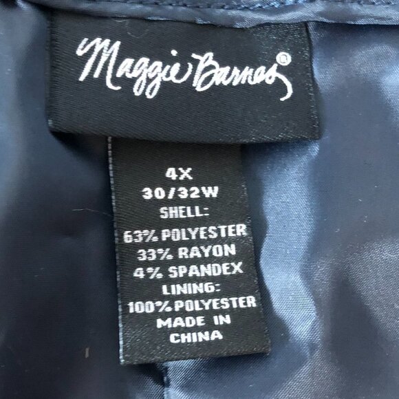 Maggie Barnes Navy Blue Dress Pants Classic Fit Elastic Women's Size 4X NWT - Picture 2 of 4